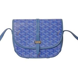Goyard leather Belvedere shoulder blue bag